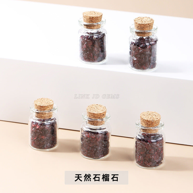 Natural crystal gravel wishing bottle