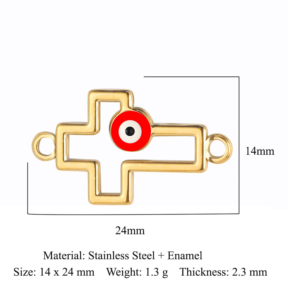 Cross Eyes Stainless Steel Pendant Shell Eyes