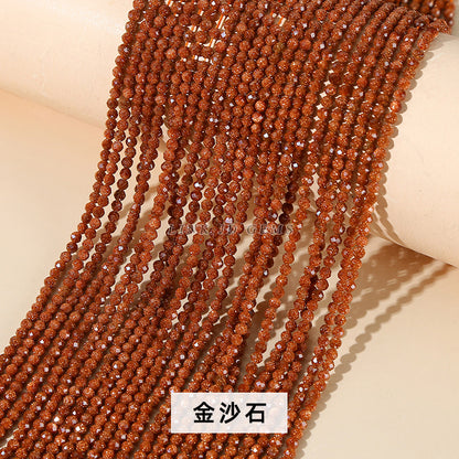 3Mm synthetic gold sand stone blue sand stone section loose beads