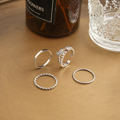 Butterfly four-piece ring set