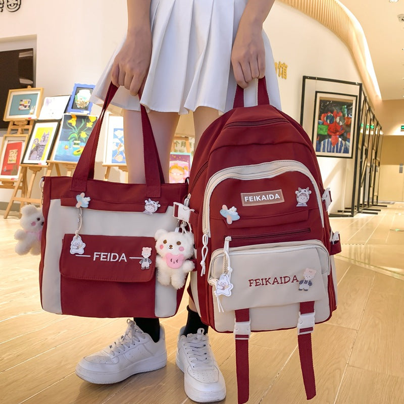 Cute girl backpack high school student backpack