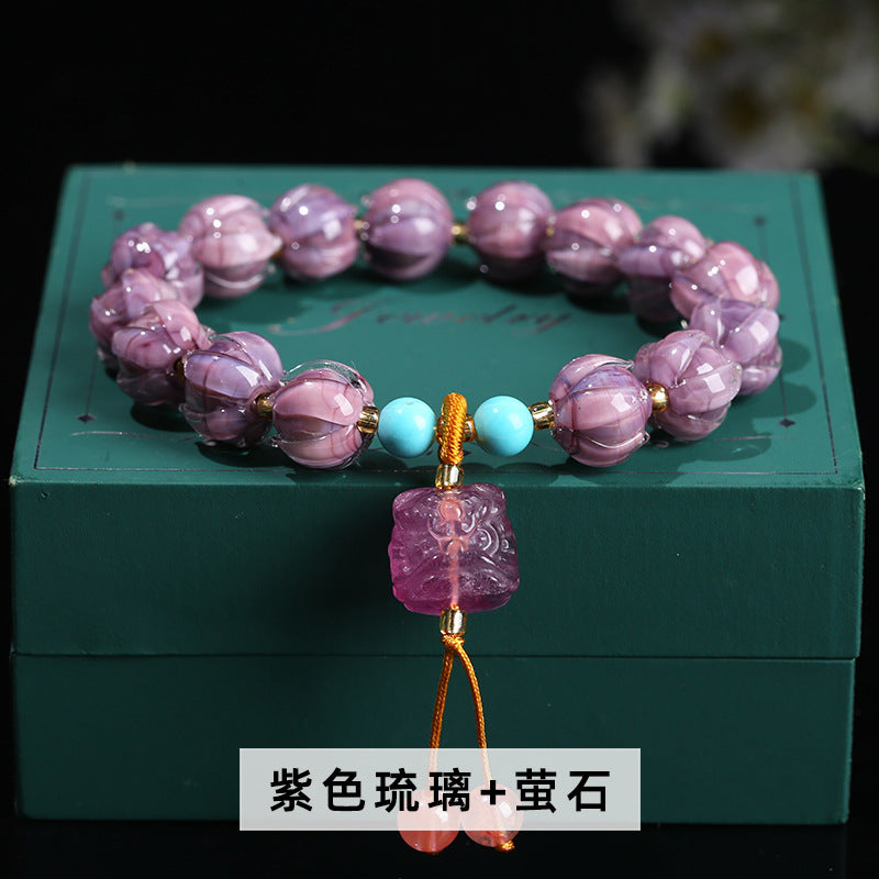 Purple Glazed Bracelet Purple Gold Glazed Natural