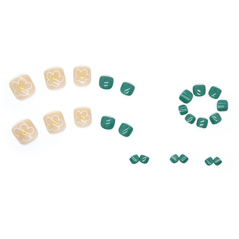 Toe Nail Stickers 24pcs Fresh Green