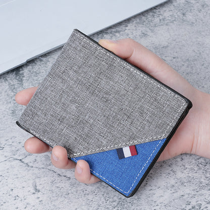 Men's short canvas wallet wholesale