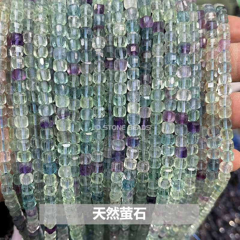 4Mm crystal agate square loose beads