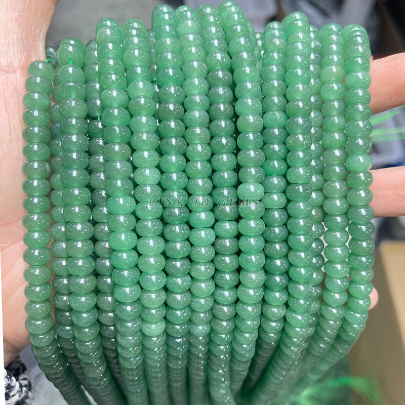 8 * 5Mm natural green Dongling jade abacus beads loose beads