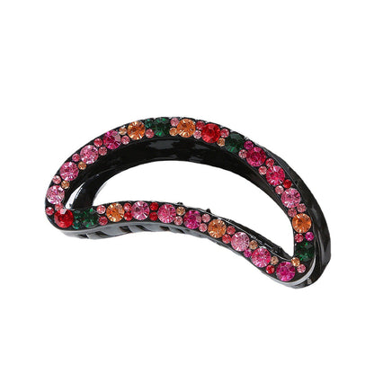 Personality Hair Clip with Rhinestone Flower Acrylic