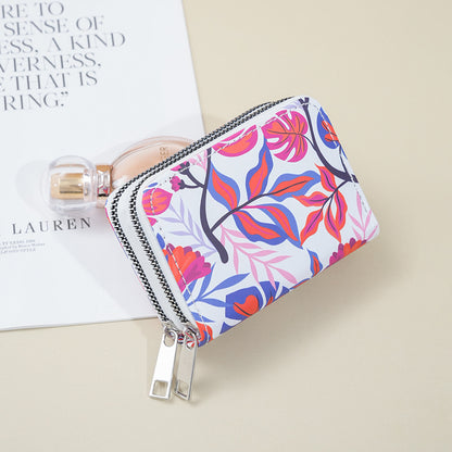 Double Zipper Printed Fashion Women's Wallet