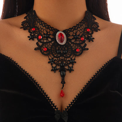 Halloween party lace collarbone chain