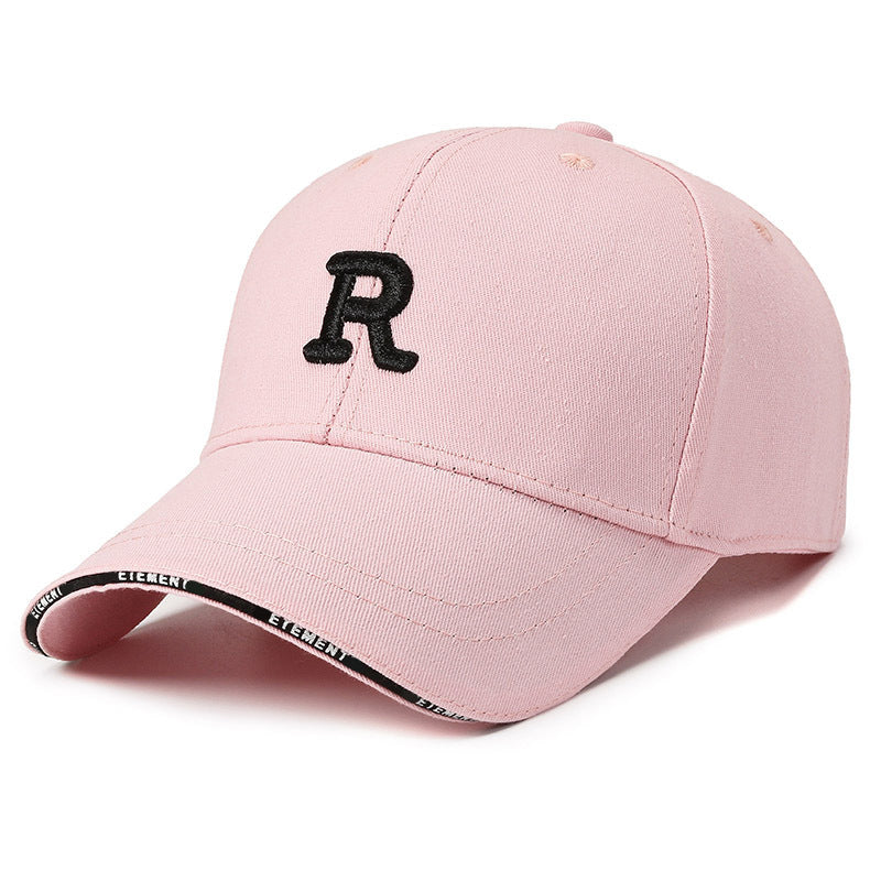 Gorra de pico de pato moderna con letras coreanas bordadas 