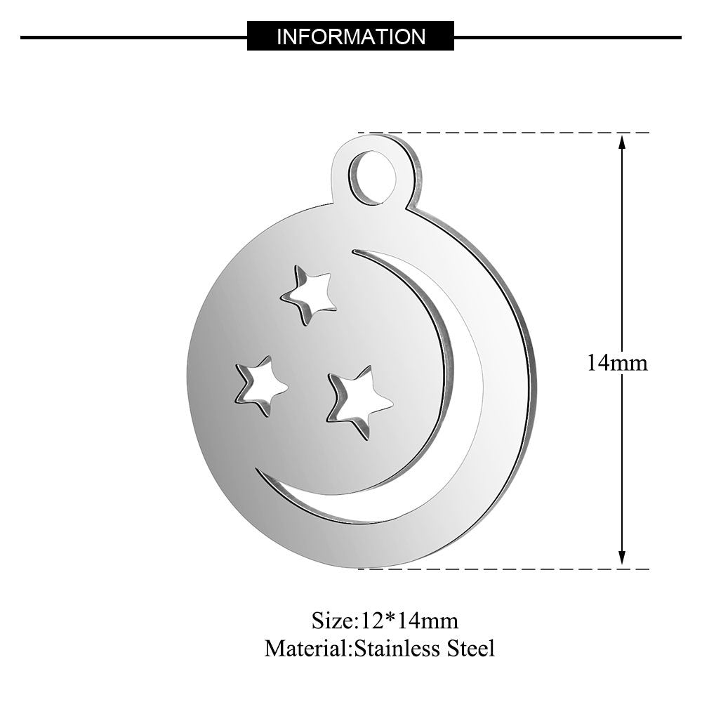 10 pcs/heart-packed sun yoga star moon pendant