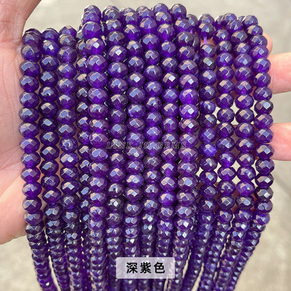 5 * 8Mm high quality colorful chalcedony cut abacus beads loose beads