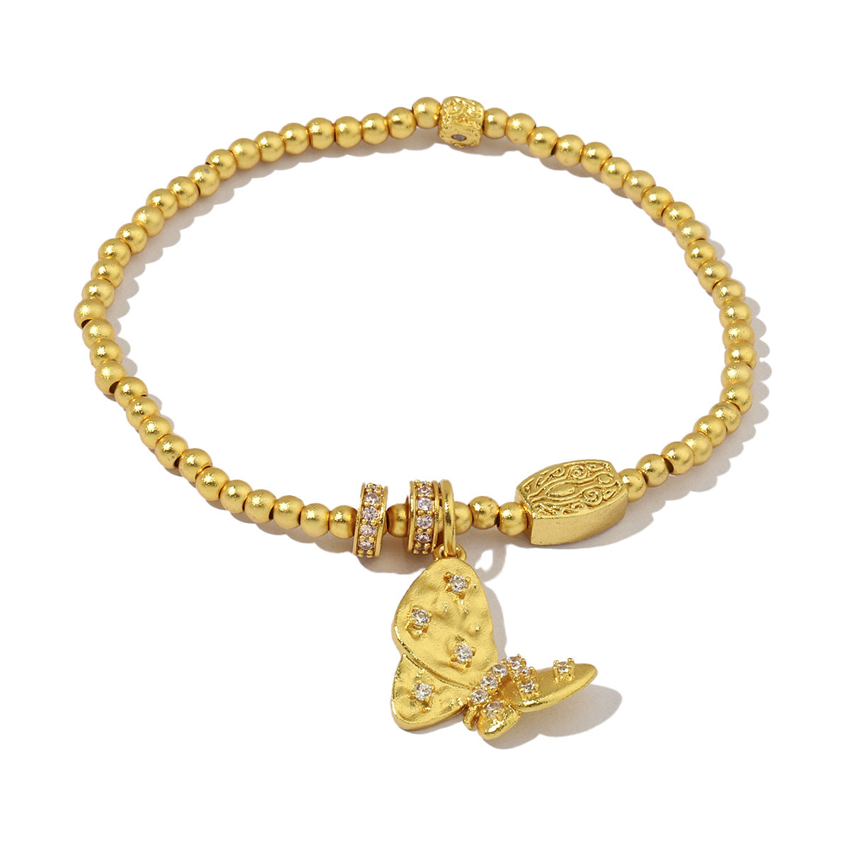 Plated 24K real gold love sand gold beaded bracelet