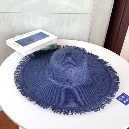 Sombrero de paja de ala ancha con protección UV para el verano Nuevo sombrero para el sol 