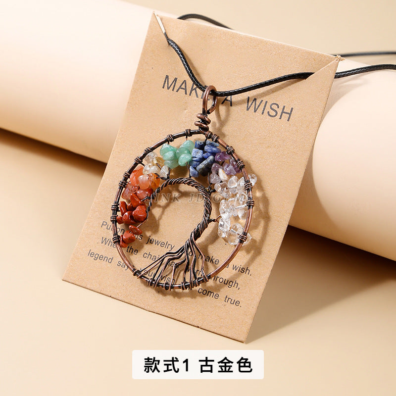 Natural colorful crystal gravel fortune tree