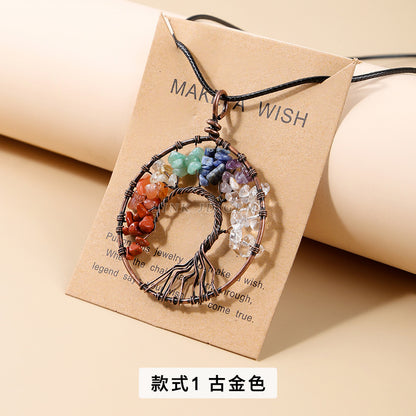 Natural colorful crystal gravel fortune tree