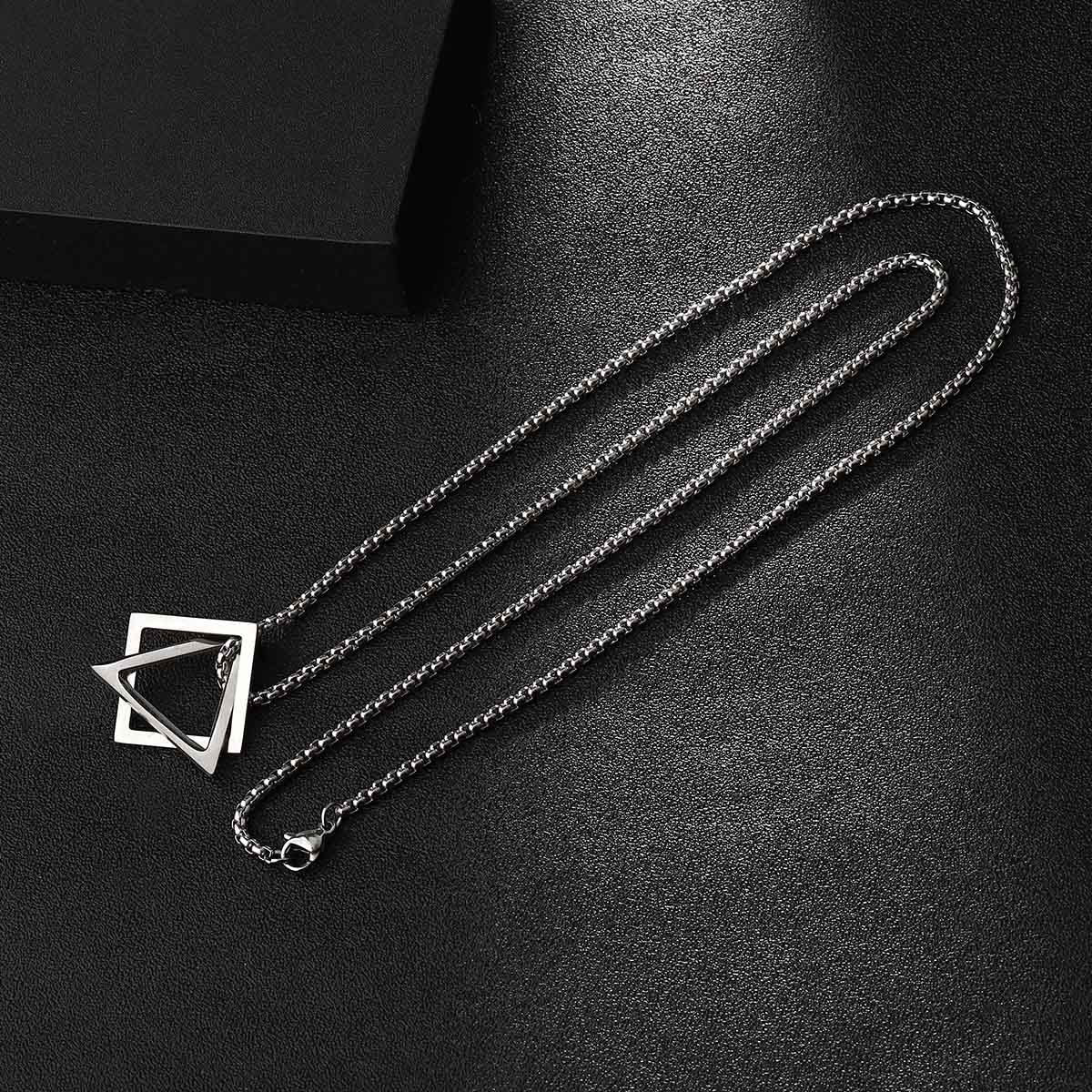 Triangular Hip Hop Titanium Steel Necklace