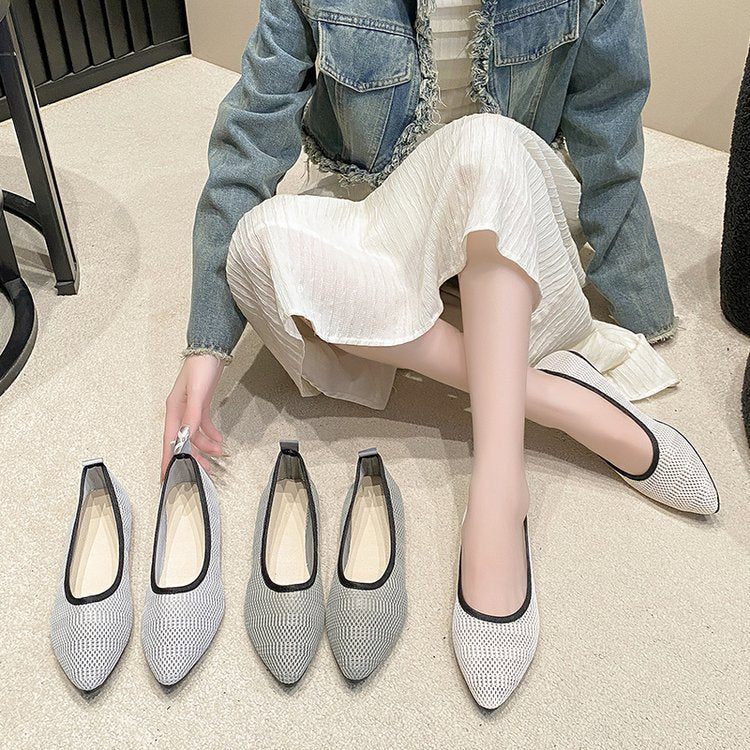 Single shoes pointed flat cloth shoes