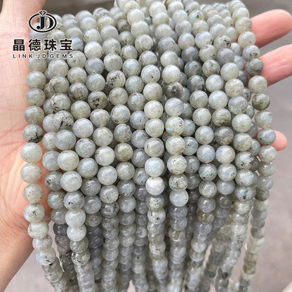 Natural white sparkling stone loose beads moonstone round beads