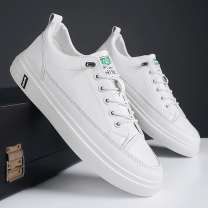 Stylish Casual Waterproof Leather White Shoes