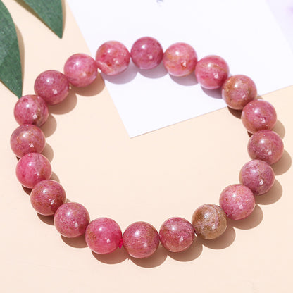 Pulsera de piedra rosa natural 