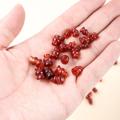 Natural agate tee gourd head loose beads