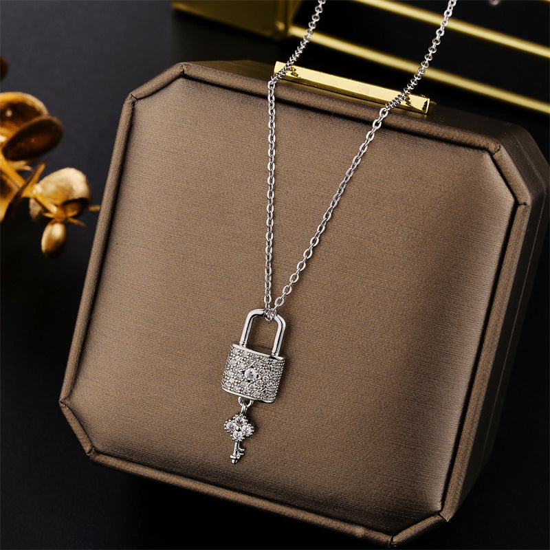 Chic Titanium Key Lock Necklace