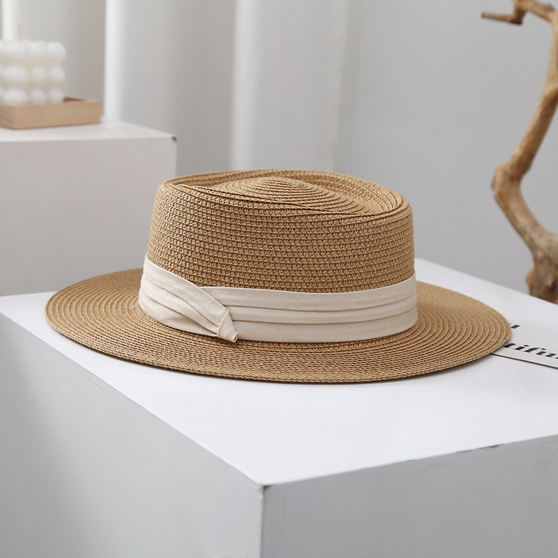 Beach Flat Brim Women's Straw Sun Protection French Wide Brim Jazz