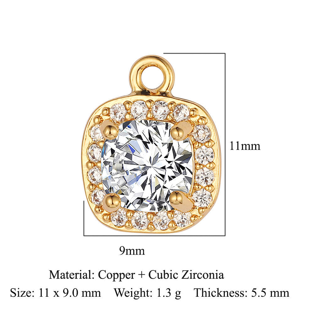 DIY butterfly round copper zircon pendant.