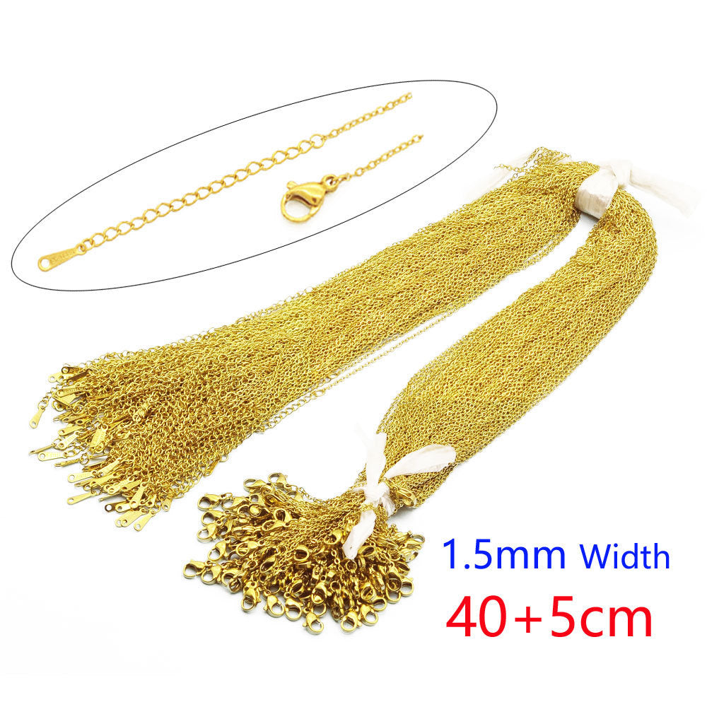 Stainless Steel Necklace O Shape Flat Chain