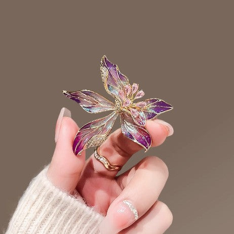 French Iris Brooch