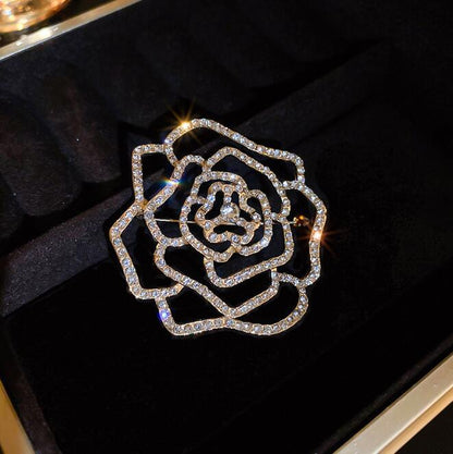 Diamond Hollow Flower Brooch