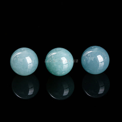 Blue water jadeite round beads single loose beads