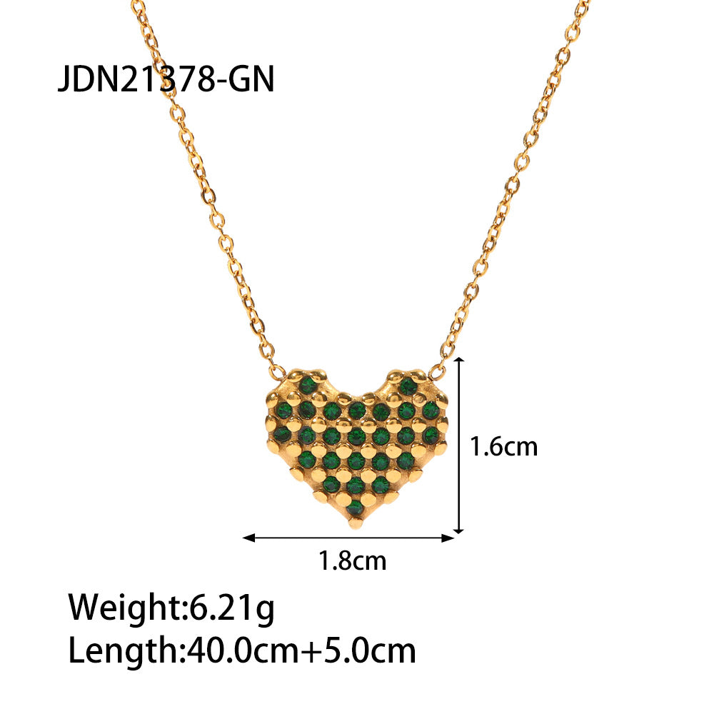 Zircon Pendant Green Zircon Necklace