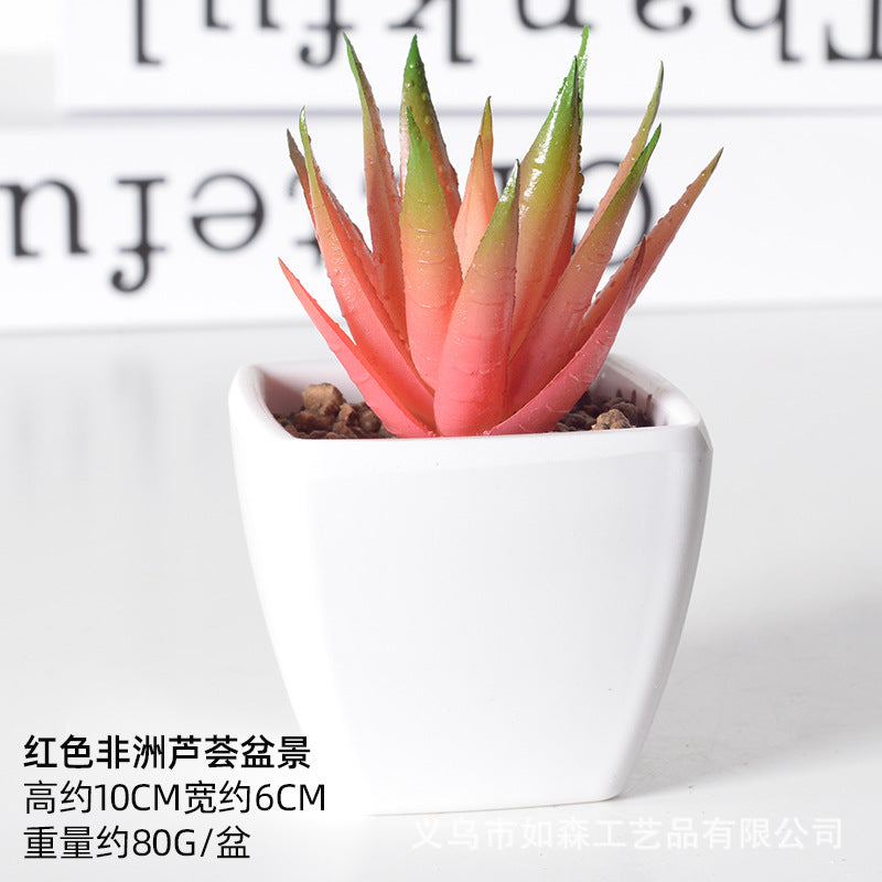 Simulation of succulent plastic bonsai artificial flowers combination