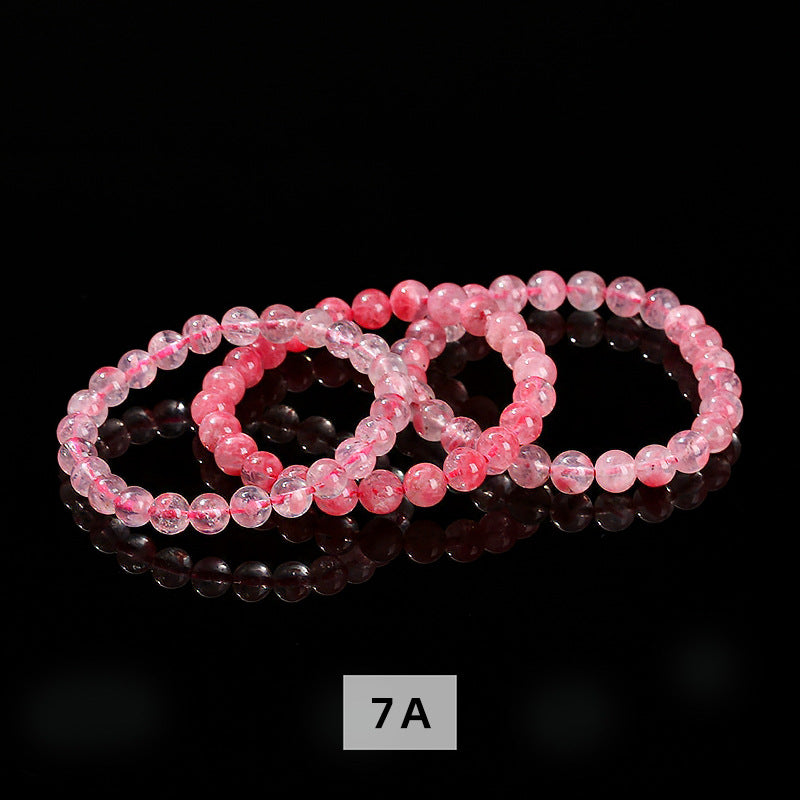 Pulsera de piedra de lluvia de rosas y cerezo natural 