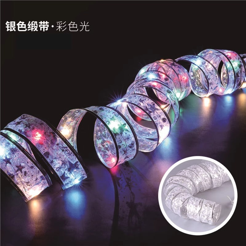 Christmas decoration lights ribbon LED light string pendant gift ribbon