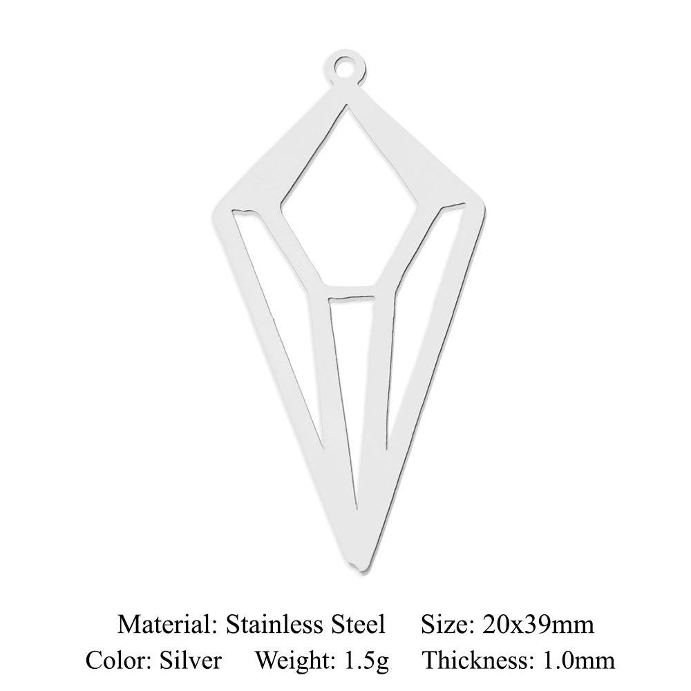 5 pcs/pack geometric triangular titanium steel pendant water drop DIY pendant