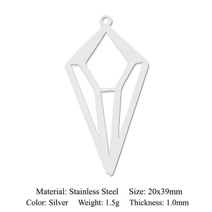 5 pcs/pack geometric triangular titanium steel pendant water drop DIY pendant