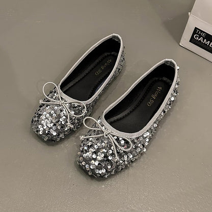 Korean sequined light mouth flats