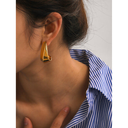 Geometric hook earrings