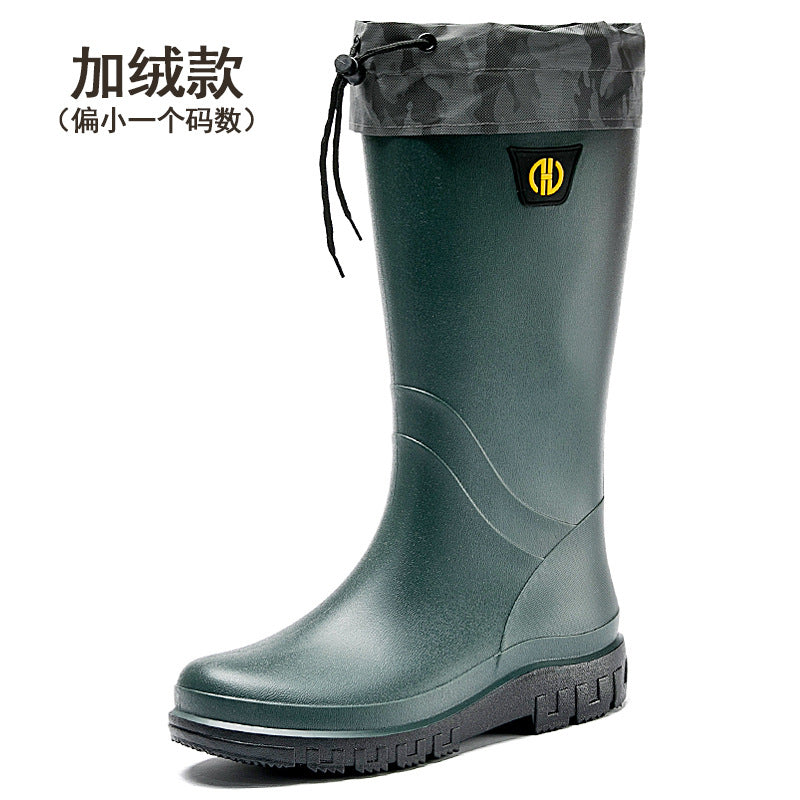 High tube rain shoes for men