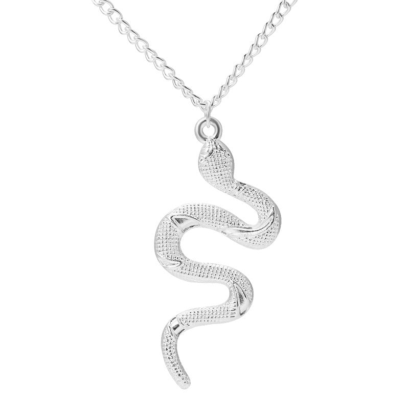 Alloy Snake Pendant Necklace Clavicle Chain