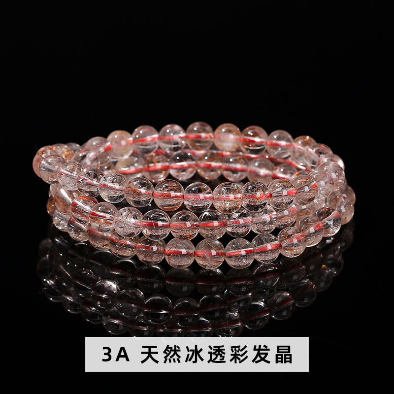 Natural crystal multi-circle bracelet