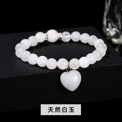 Natural powder crystal love pendant bracelet