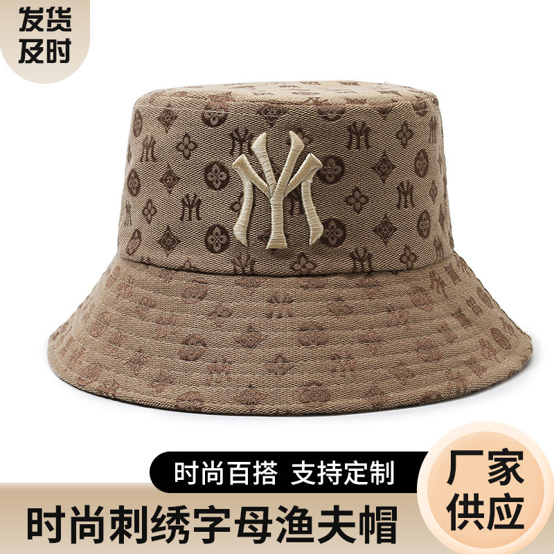 Wide Brim Embroidered Outdoor Fisherman Hat