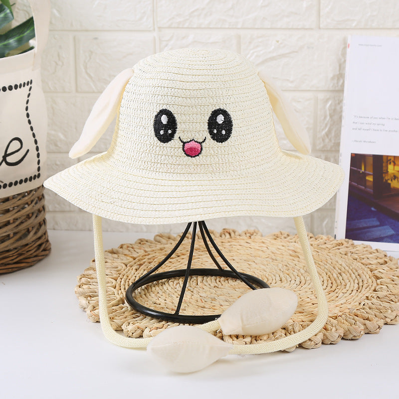 Hot Ears Move Hat Baby UV Protection Cute Cool Bunny Straw