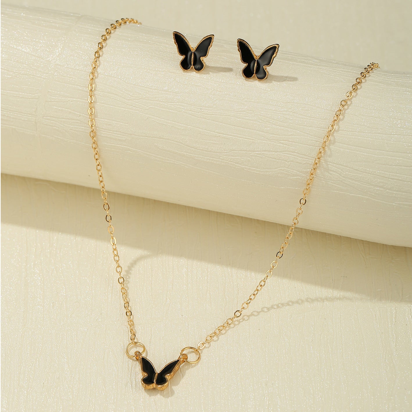 Colorful Acrylic Butterfly Necklace Earring Set