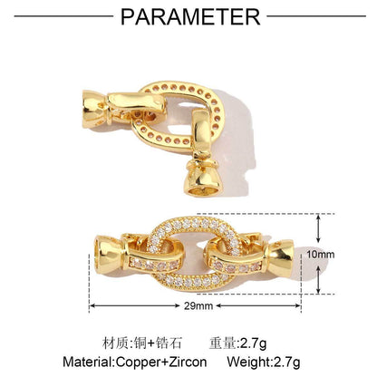 Pig nose copper zircon removable universal buckle connecting buckle