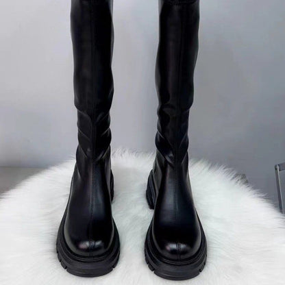 Long thick-soled boots for women